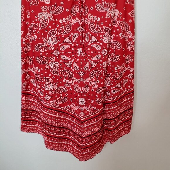 Women's Dress Red Bandana Hankie Hem Dress Junior Size 3X No Boundaries - Picture 8 of 9